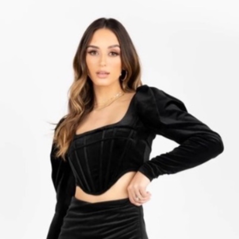 Kittenish Velvet Bustier Corset Top